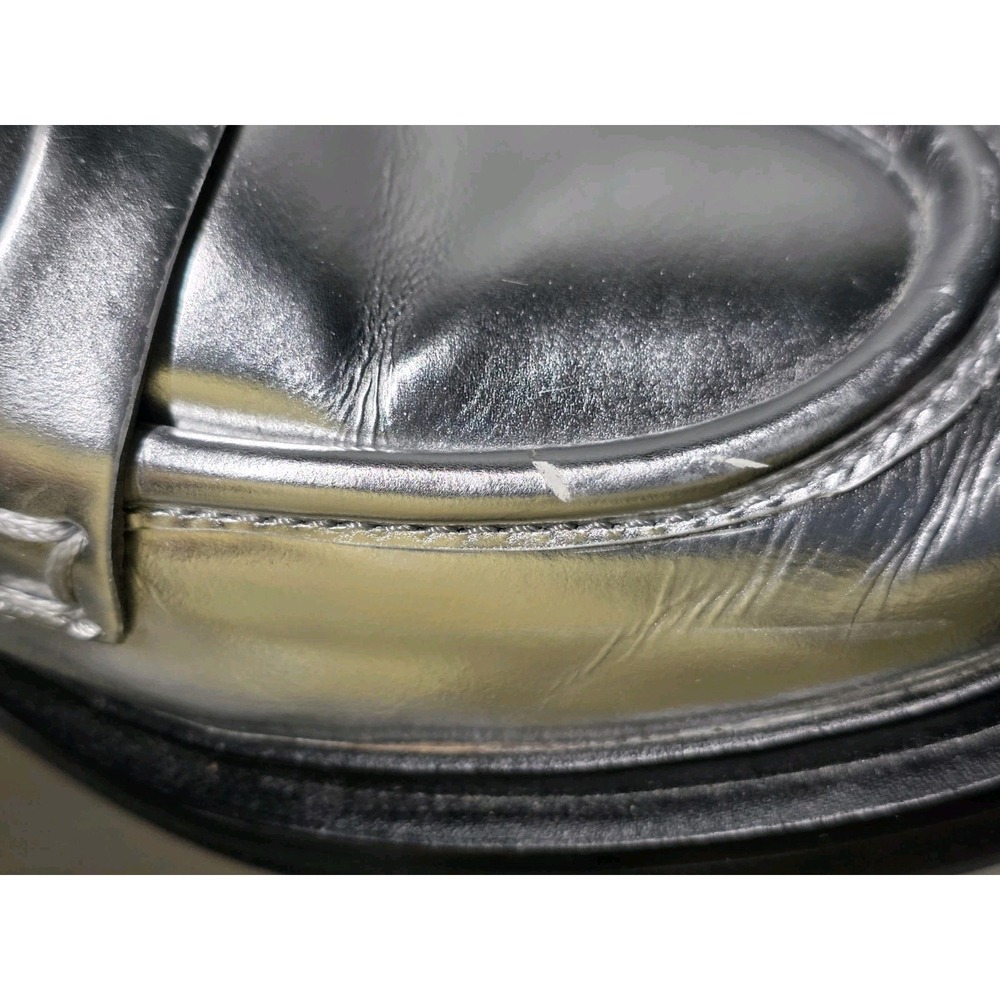 Madewell Womens Leather Size 6.5 Penny Loafer In Metallic Silver - Picture 6 of 10